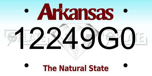 12249G0 Arkansas License Plate