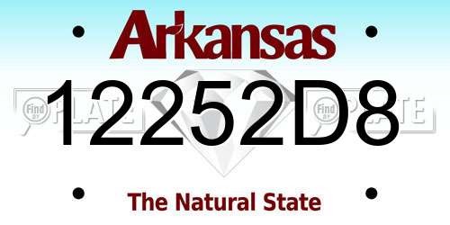12252D8 Arkansas License Plate