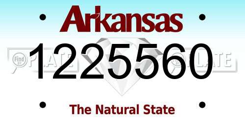 1225560 Arkansas License Plate
