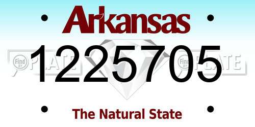 1225705 Arkansas License Plate