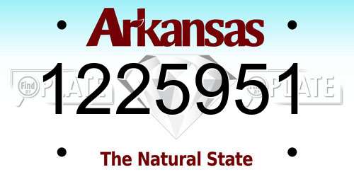 1225951 Arkansas License Plate
