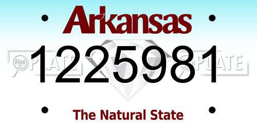 1225981 Arkansas License Plate