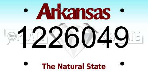 1226049 Arkansas License Plate