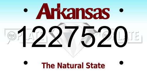 1227520 Arkansas License Plate