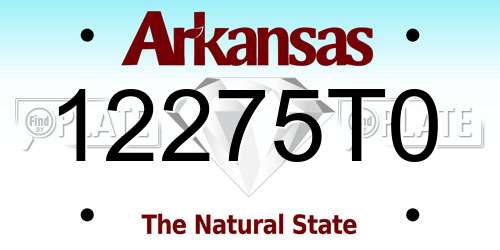 12275T0 Arkansas License Plate