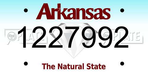 1227992 Arkansas License Plate