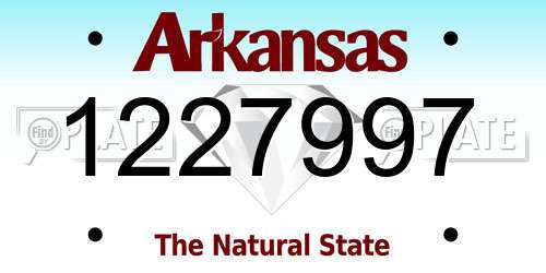 1227997 Arkansas License Plate