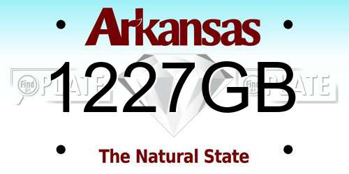 1227GB Arkansas License Plate