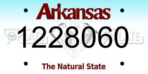 1228060 Arkansas License Plate