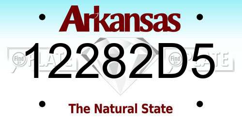 12282D5 Arkansas License Plate