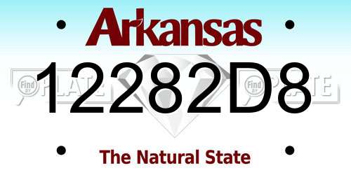 12282D8 Arkansas License Plate