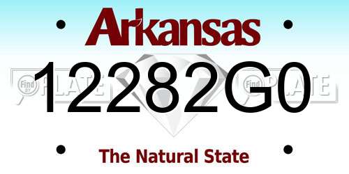 12282G0 Arkansas License Plate