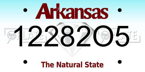 12282O5 Arkansas License Plate