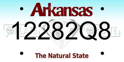 12282Q8 Arkansas License Plate