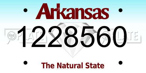 1228560 Arkansas License Plate