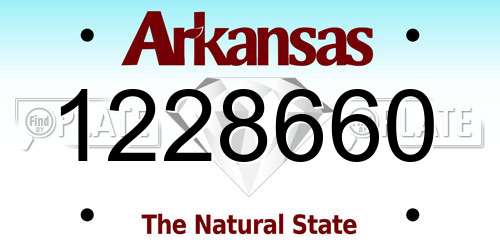 1228660 Arkansas License Plate