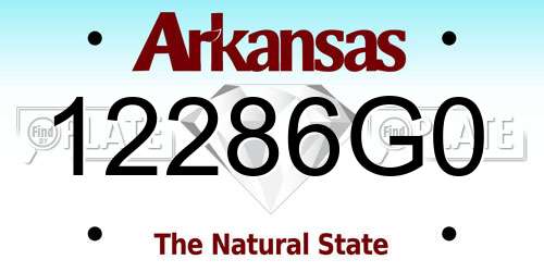 12286G0 Arkansas License Plate