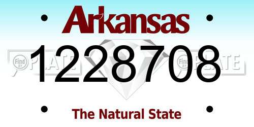 1228708 Arkansas License Plate