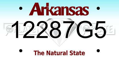 12287G5 Arkansas License Plate