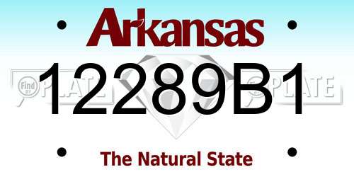 12289B1 Arkansas License Plate