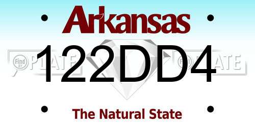 122DD4 Arkansas License Plate