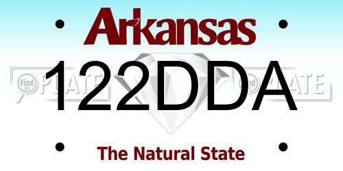 122DDA Arkansas License Plate