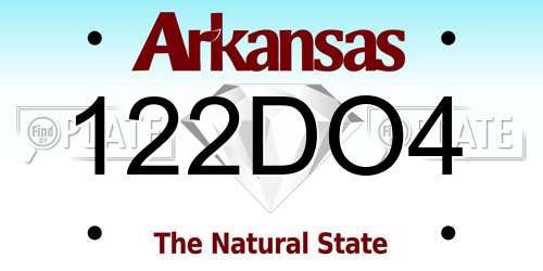 122DO4 Arkansas License Plate