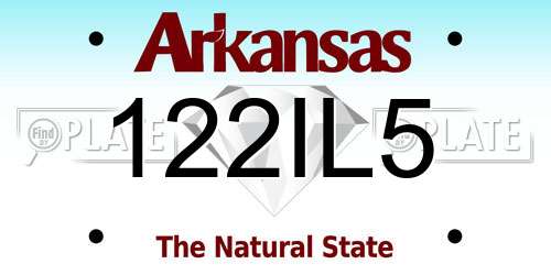 122IL5 Arkansas License Plate