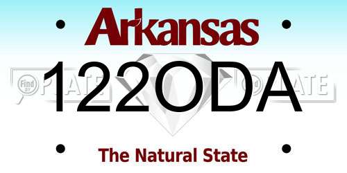122ODA Arkansas License Plate