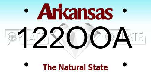 122OOA Arkansas License Plate