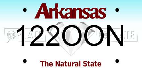 122OON Arkansas License Plate