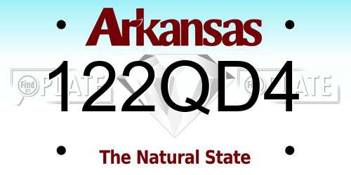122QD4 Arkansas License Plate