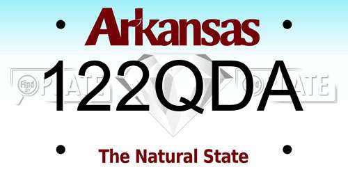 122QDA Arkansas License Plate