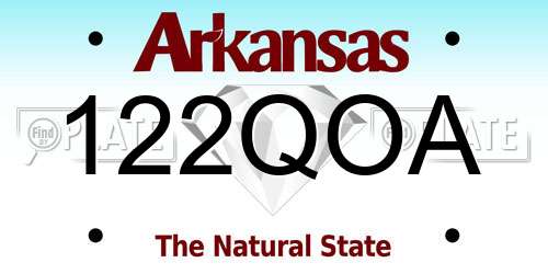 122QOA Arkansas License Plate