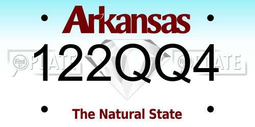 122QQ4 Arkansas License Plate