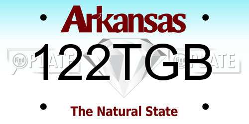 122TGB Arkansas License Plate