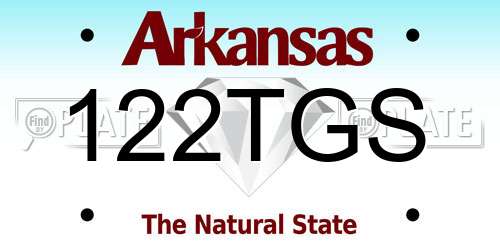 122TGS Arkansas License Plate