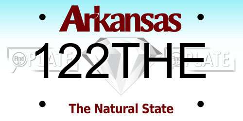 122THE Arkansas License Plate