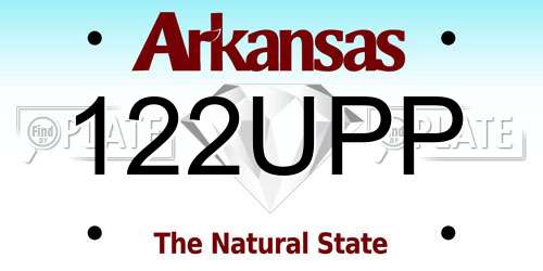 122UPP Arkansas License Plate