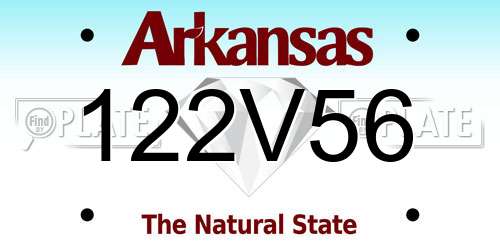 122V56 Arkansas License Plate