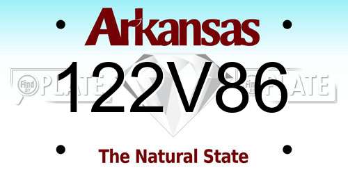 122V86 Arkansas License Plate