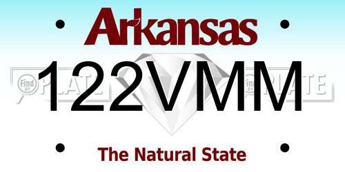 122VMM Arkansas License Plate