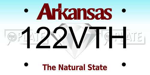 122VTH Arkansas License Plate