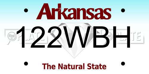122WBH Arkansas License Plate