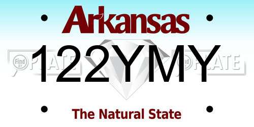 122YMY Arkansas License Plate
