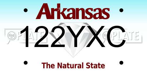 122YXC Arkansas License Plate