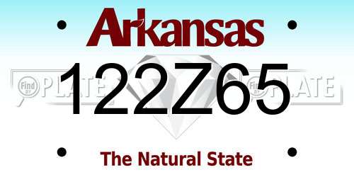 122Z65 Arkansas License Plate