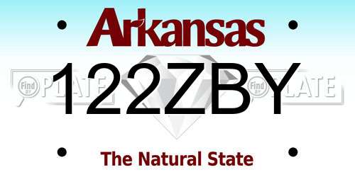122ZBY Arkansas License Plate
