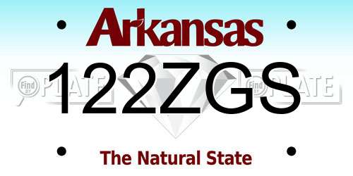122ZGS Arkansas License Plate