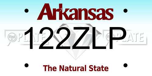 122ZLP Arkansas License Plate